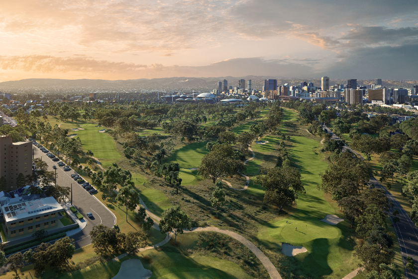Artist impression of North Adelaide Public Golf Course 
